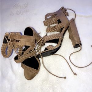 shoes with zipper and cords. Worn only once